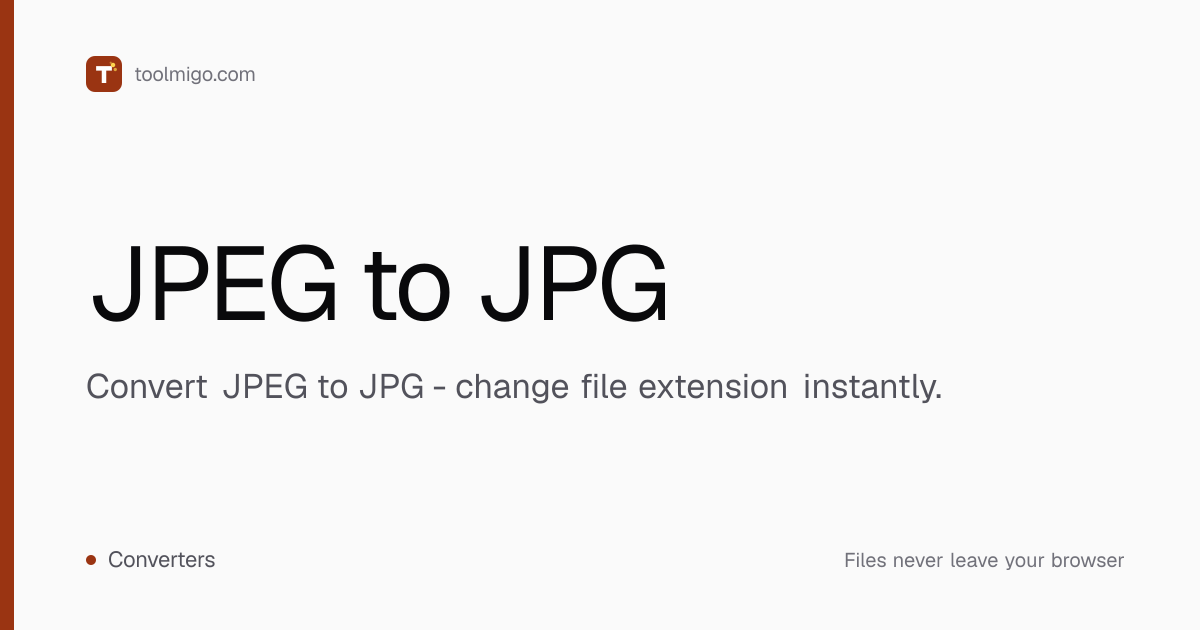 JPEG to JPG - Change Extension in One Click - Toolmigo