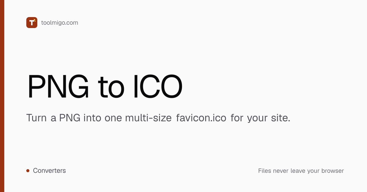 PNG to ICO Converter - Favicons in All Sizes - Toolmigo